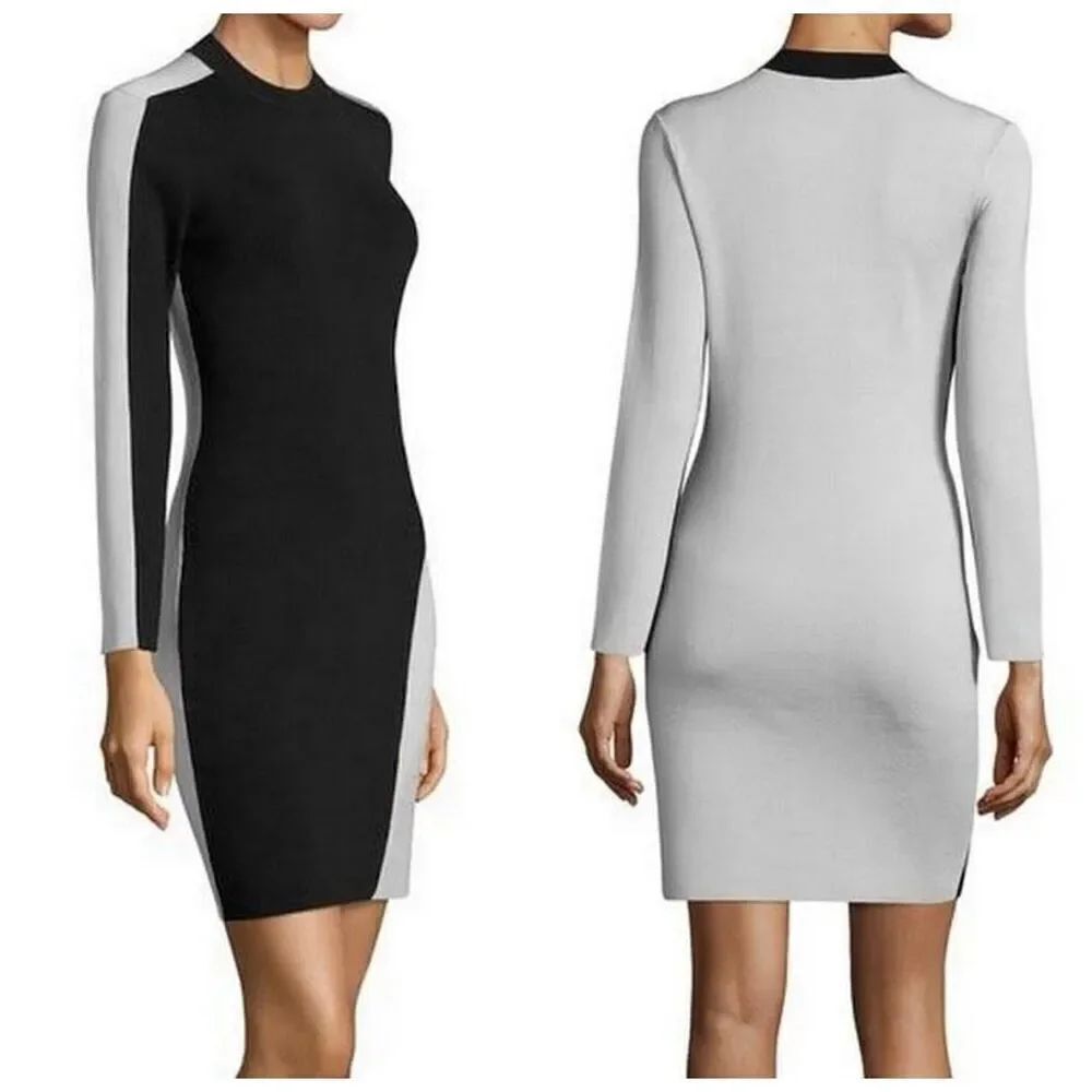 Rag & Bone Cecilee Merino Wool Dress gray black size medium excellent condition